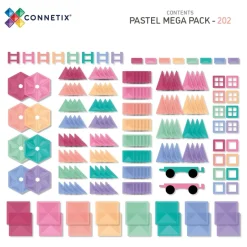 Mega Pack - magnetsæt 202 dele - pastel