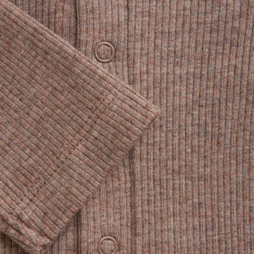 Melange Rib Romper Langærmet - 2813