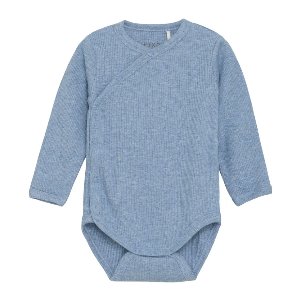 Melange Rib Wrap Body Langærmet - 7639