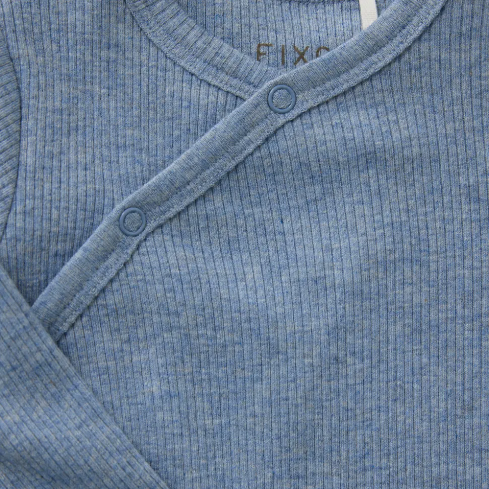 Melange Rib Wrap Body Langærmet - 7639