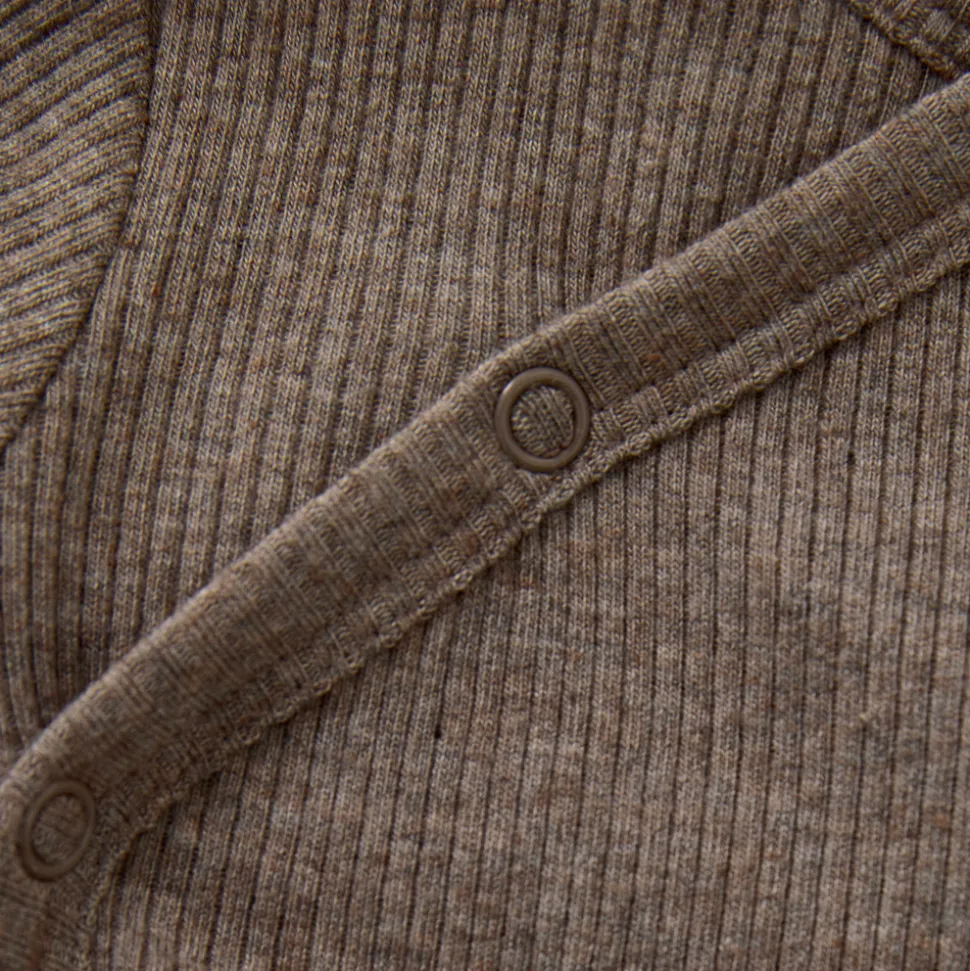 Melange Rib Wrap Body Langærmet - 2813