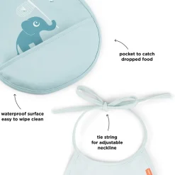 Mini hagesmæk m/lomme 2 stk. Elphee Blå