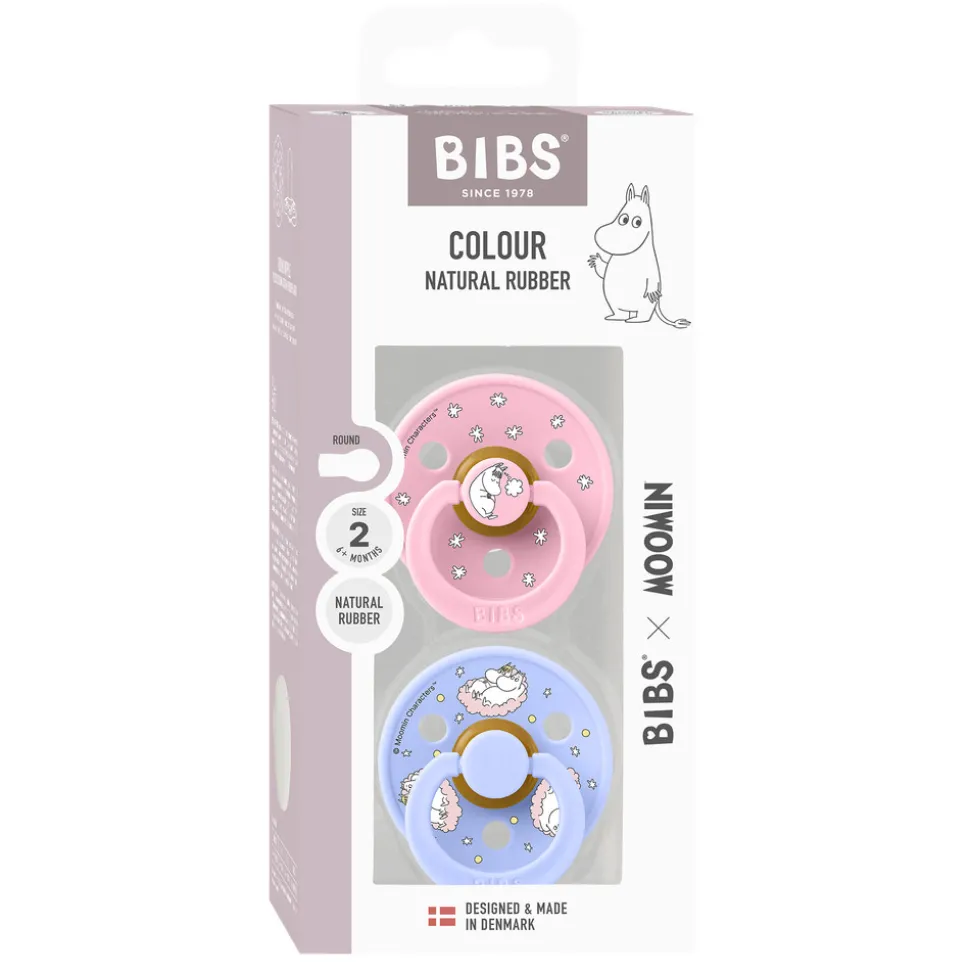 Moomins Colour Sut 2pk Latex Str 2 - Baby Pink