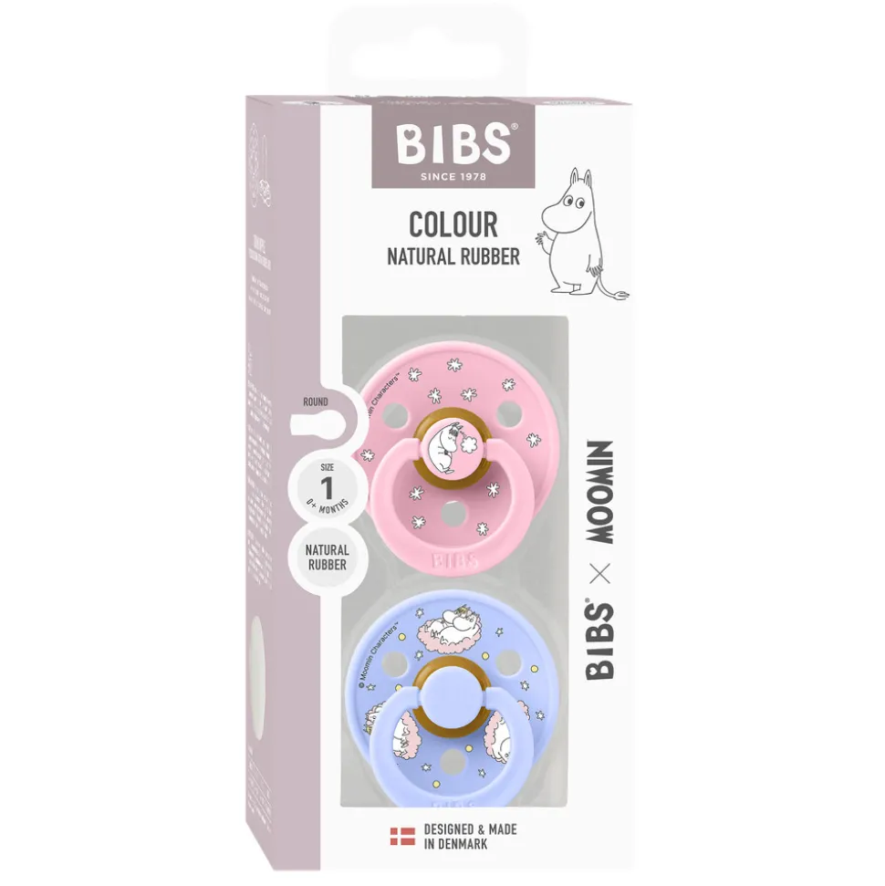 Moomins Colour Sut 2pk Latex Str 1 - Baby Pink