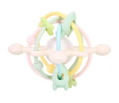Multi toy silikonelegetøj med raslekugle Pastel