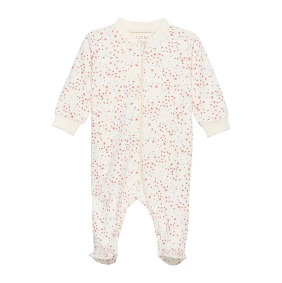 Natdragt med lynlås og fod - Misty Rose