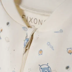 Natdragt med lynlås og fod - Ashley Blue