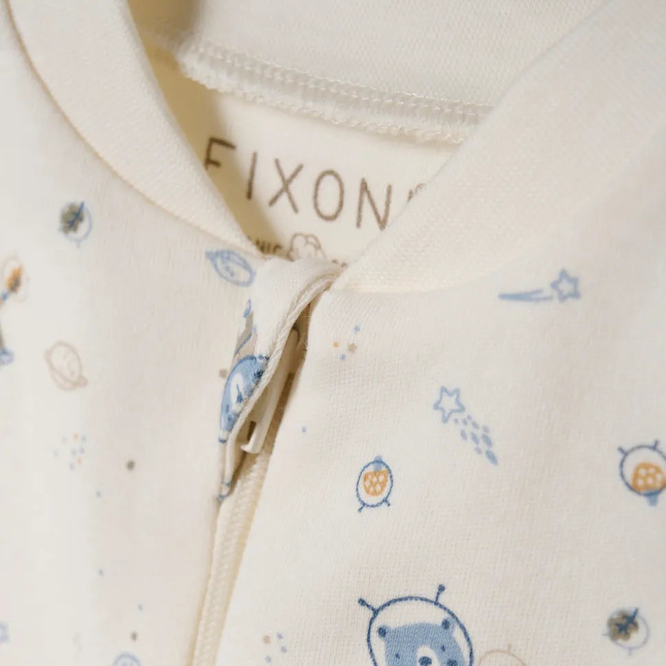 Natdragt med lynlås og fod - Ashley Blue