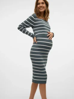 Newsiv june langærmet strik kjole - STORMY WEATHER