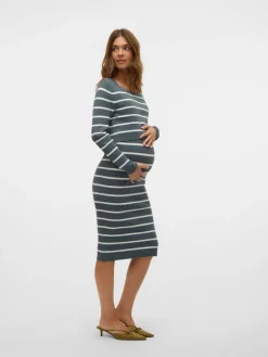 Newsiv june langærmet strik kjole - STORMY WEATHER