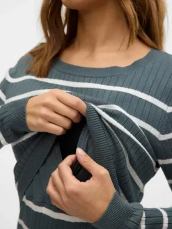 Newsiv june langærmet strik kjole - STORMY WEATHER