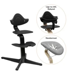 Nomi bundle - Højstol, Newborn sæt og babysæt - sort/sort