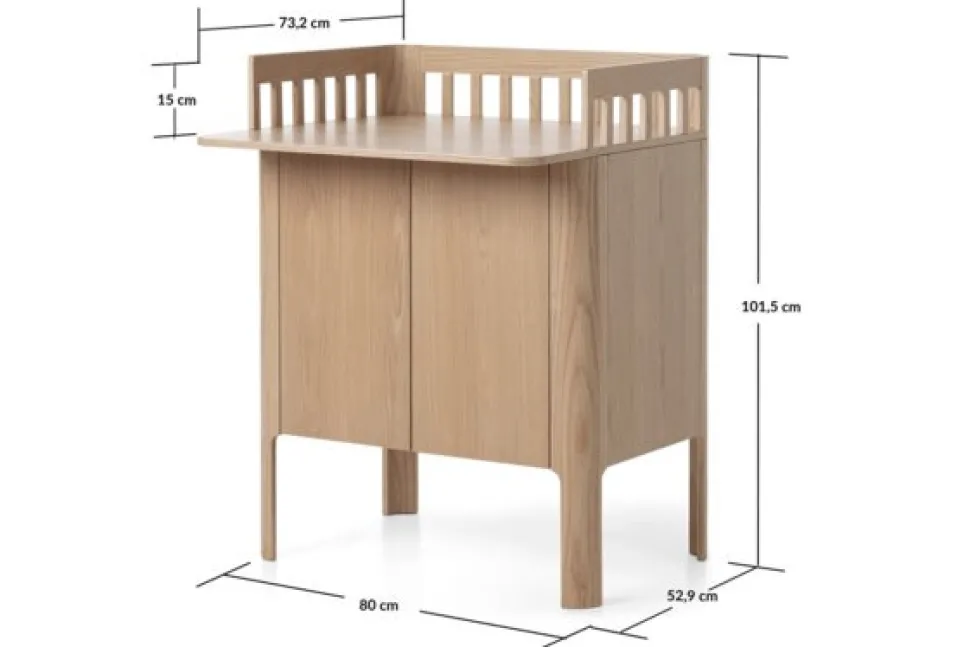 Nova tremmeseng med puslebord - eg