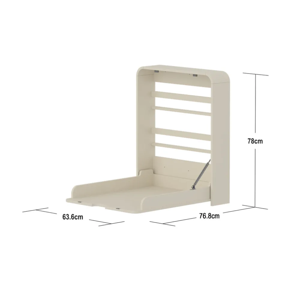 Nova væghængt Puslebord, creme