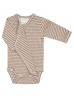 Nyfødt Slå-om Body - Almond/Offwhite