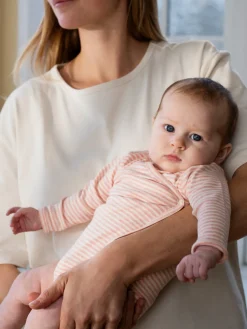 Nyfødt Slå-om Body - Coral/Offwhite