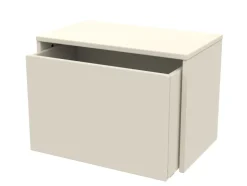 Opbevaringsbænk, Dots, 60x35x42 m. hjul, Cream