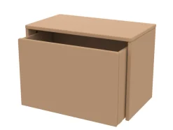 Opbevaringsbænk, Dots, 60x35x42 m. hjul, Latte