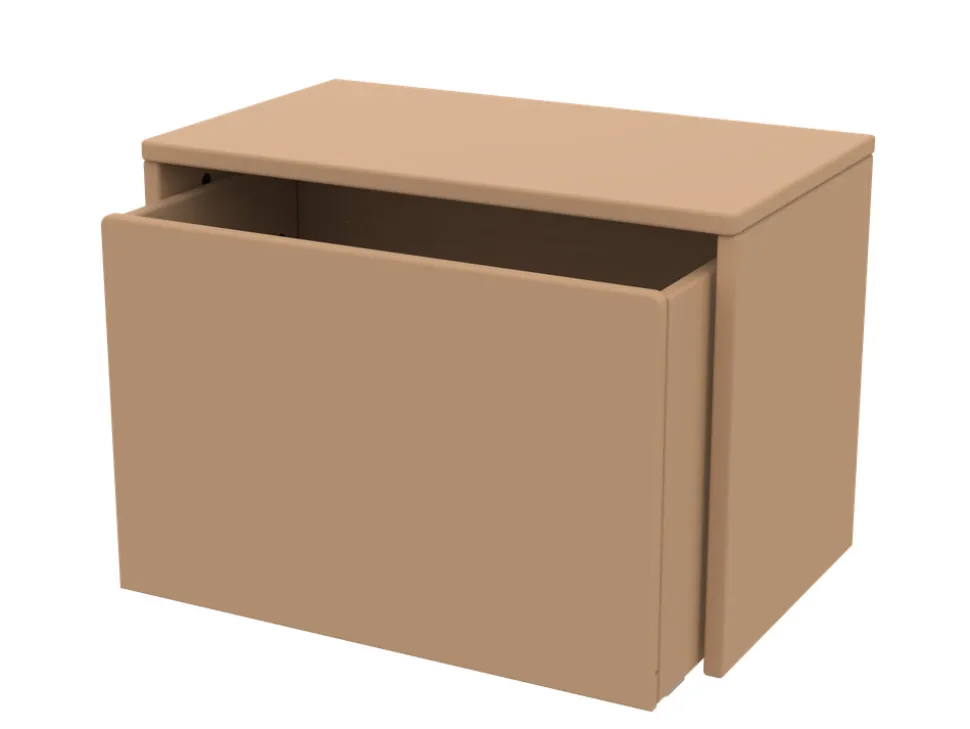 Opbevaringsbænk, Dots, 60x35x42 m. hjul, Latte