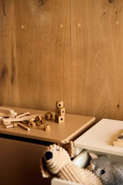 Opbevaringsbænk, Dots, 60x35x42 m. hjul, Latte