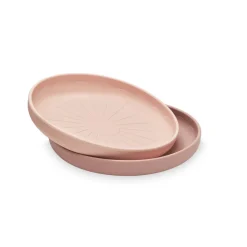 2-pak Silikonetallerkener Blomst - rose mix