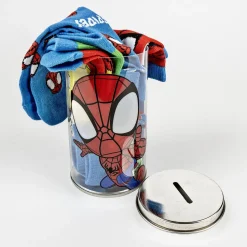 4-pak strømper i sparegris - Spidey - BLÅ/MIX