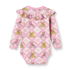 Paula Red Langærmet Body - Lace