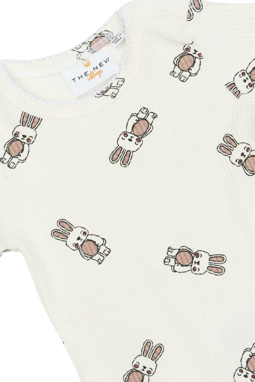 Pippa Rib Body langærmet - Cloud dans