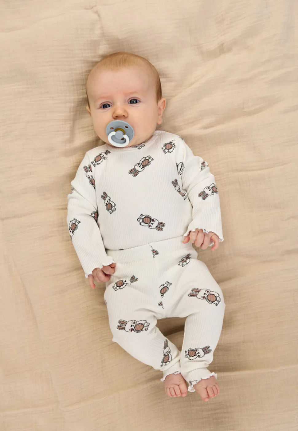 Pippa Rib Body langærmet - Cloud dans