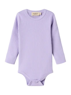 Plain Langærmet Body - Soft lavender