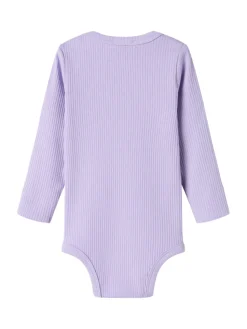 Plain Langærmet Body - Soft lavender