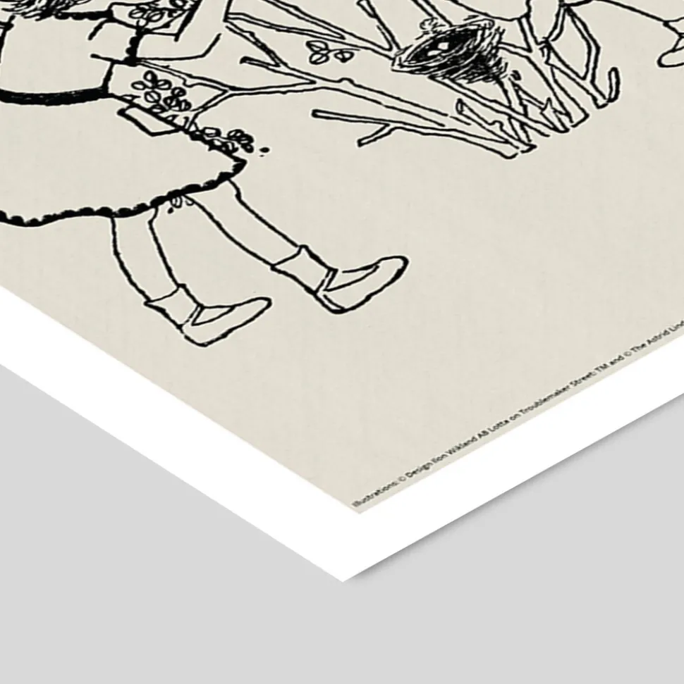 Plakat - Astrid Lindgren - Lotta - fugle rede 50x70