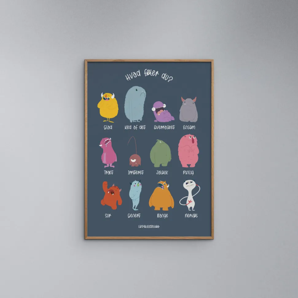 Plakat - De Tolv Følelser blå 50x70