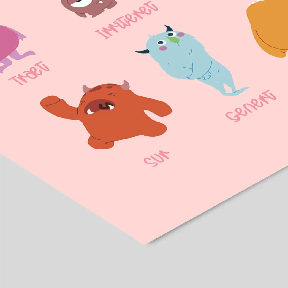 Plakat - De Tolv Følelser Pink 50x70