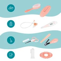 Plejesæt til baby - peach