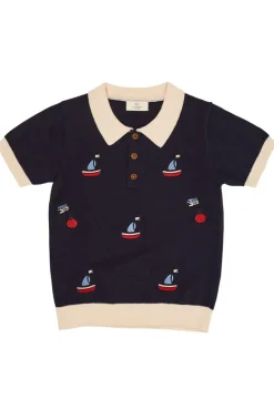 Polo m. både - CREAM/NAVY