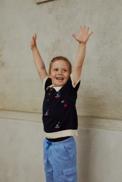 Polo m. både - CREAM/NAVY