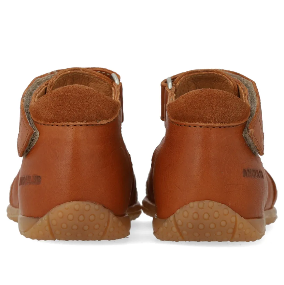 Prewalker sandal med velcro - Cognac/Cognac