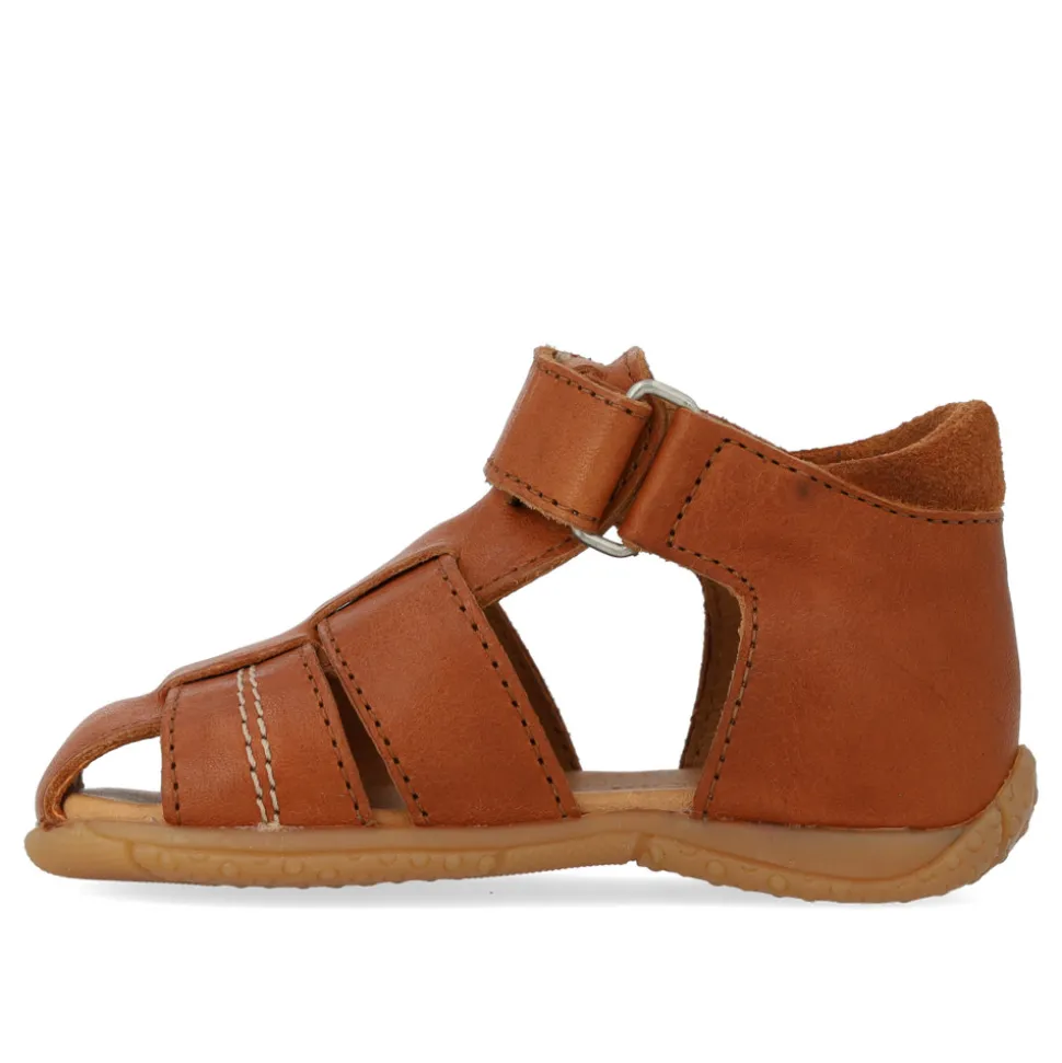Prewalker sandal med velcro - Cognac/Cognac