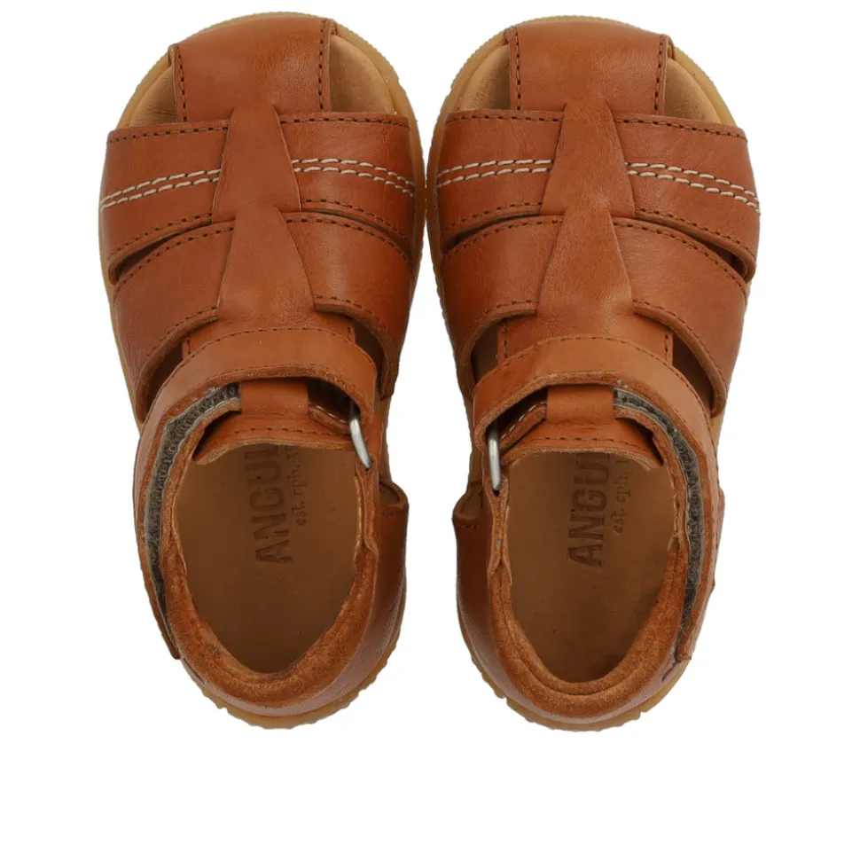 Prewalker sandal med velcro - Cognac/Cognac