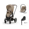 Priam klapvogn inkl. cloud T og base - cozy beige/rosegold PLUS