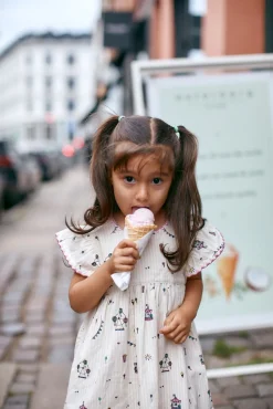 Printed kjole m. flæser - TIVOLI