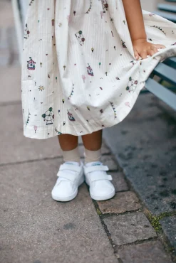 Printed kjole m. flæser - TIVOLI