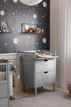 Puslebord med skuffer - stone grå