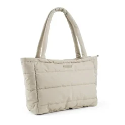 Quiltet pusle tote bag - Sand