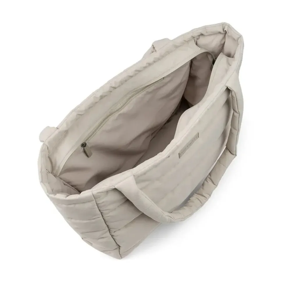 Quiltet pusle tote bag - Sand