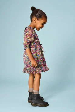 Rachel langærmet Aop kjole - DECEMBER SKY