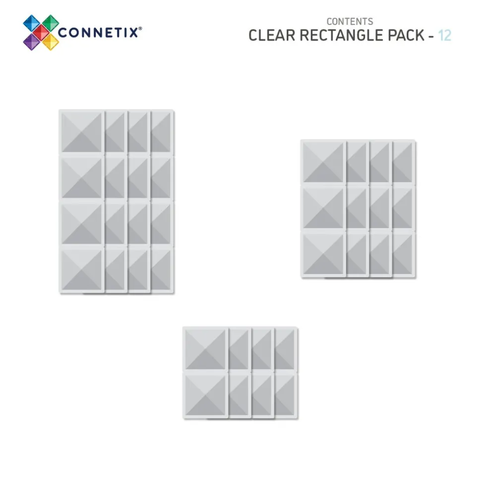 Ractangle Pack - magnetsæt 12 dele - clear