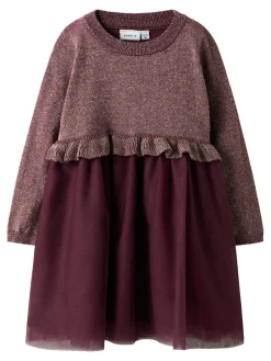 Refraja Strikket Kjole - Burgundy