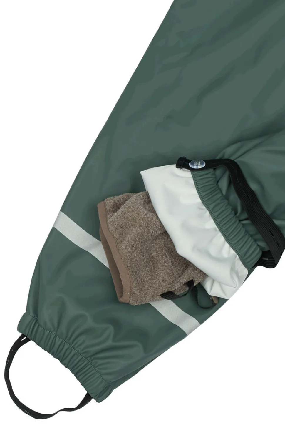 Regnsæt m. Fleece - Balsam green